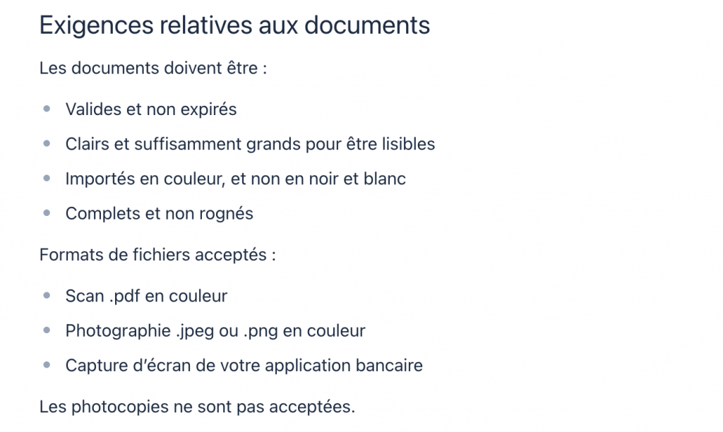 Validation du compte bancaire