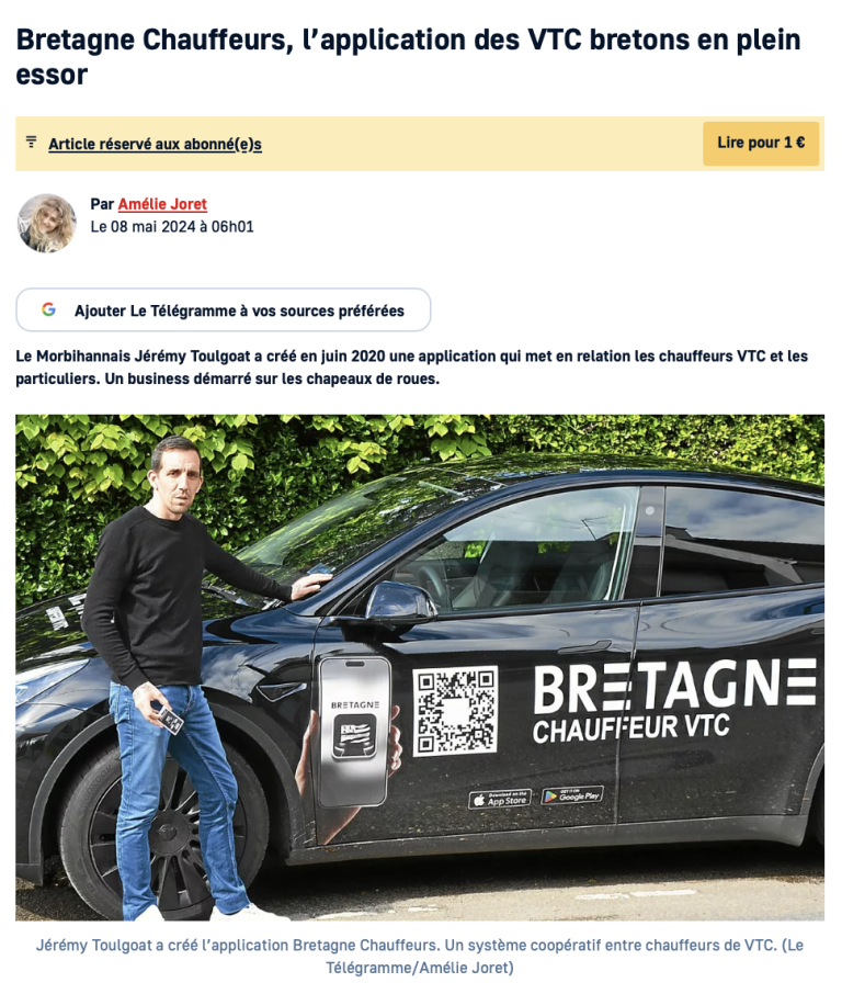 Bretagne Chauffeur - Le Télégramme (2024)